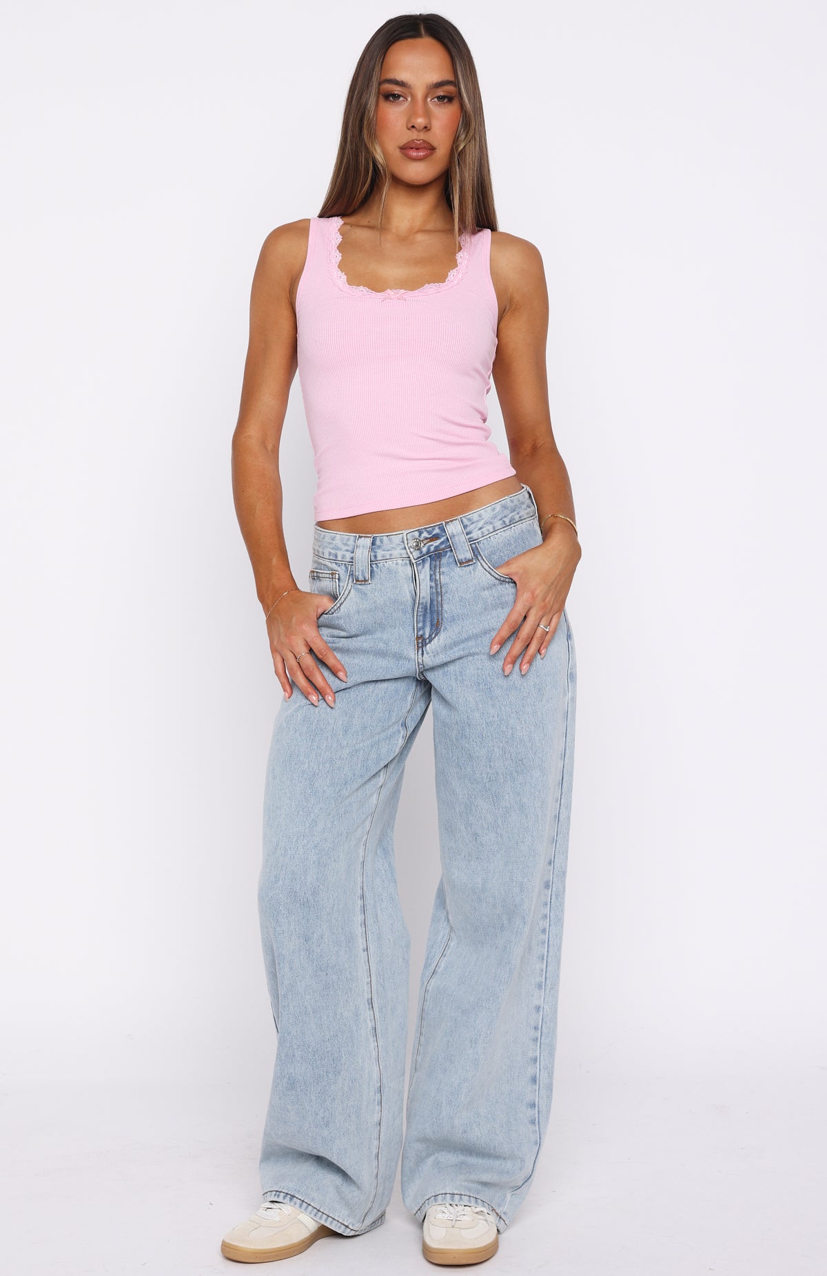 Spotted You Tank Ribbed Top Baby Pink - Image 5
