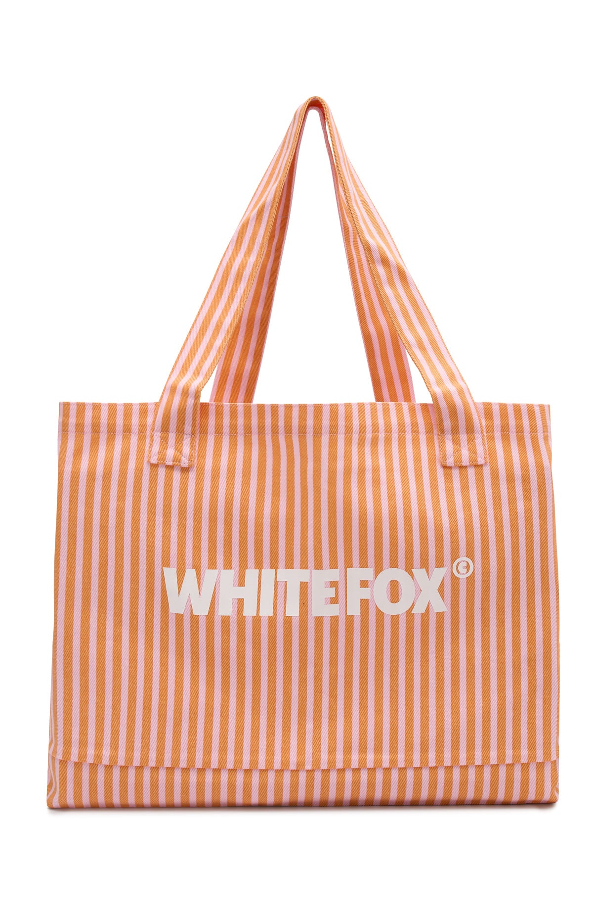 Straight Lines Tote Bag Pink Melon - Image 2