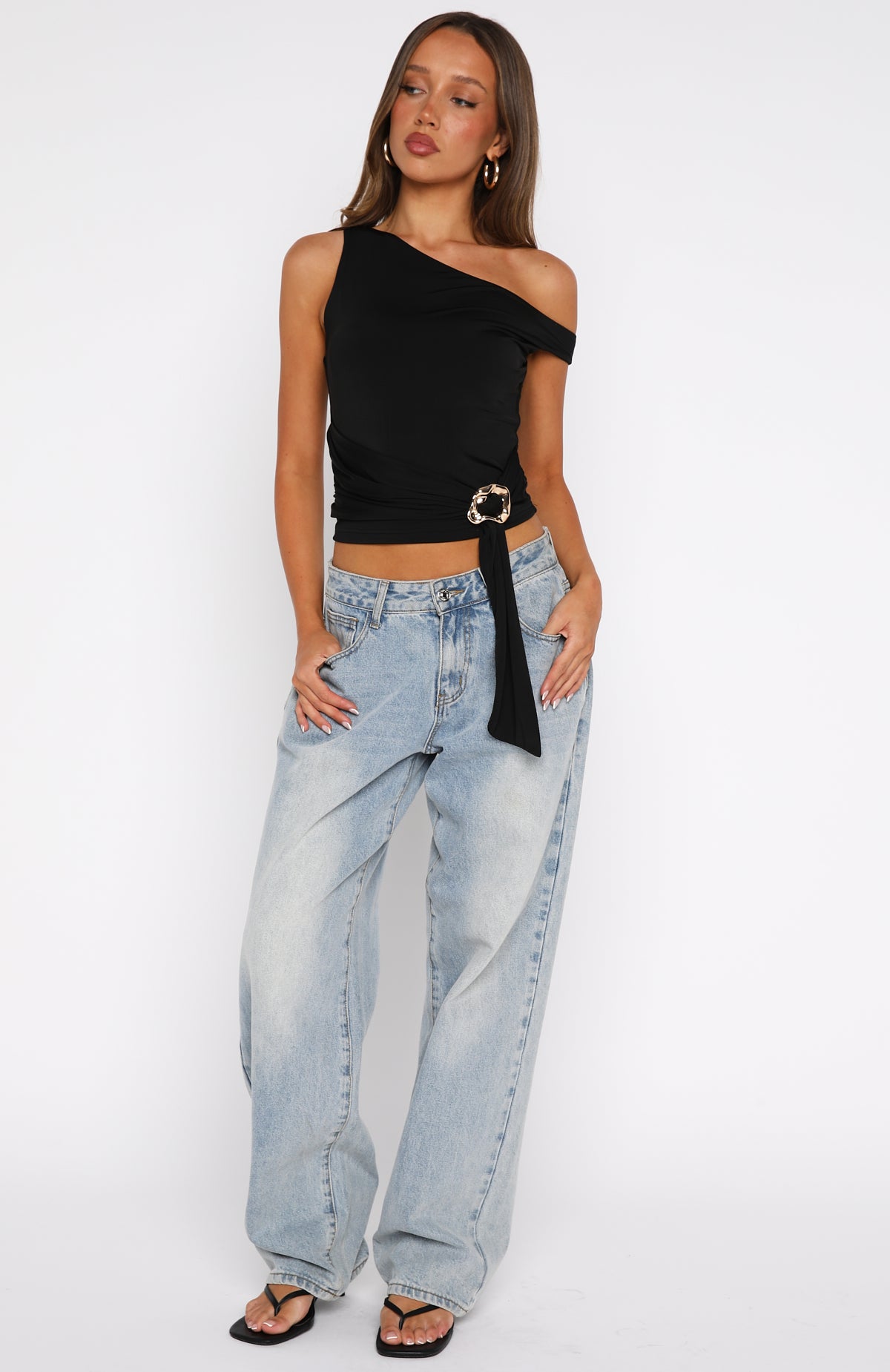 Stuck In A Dream Off Shoulder Top Black - Image 6