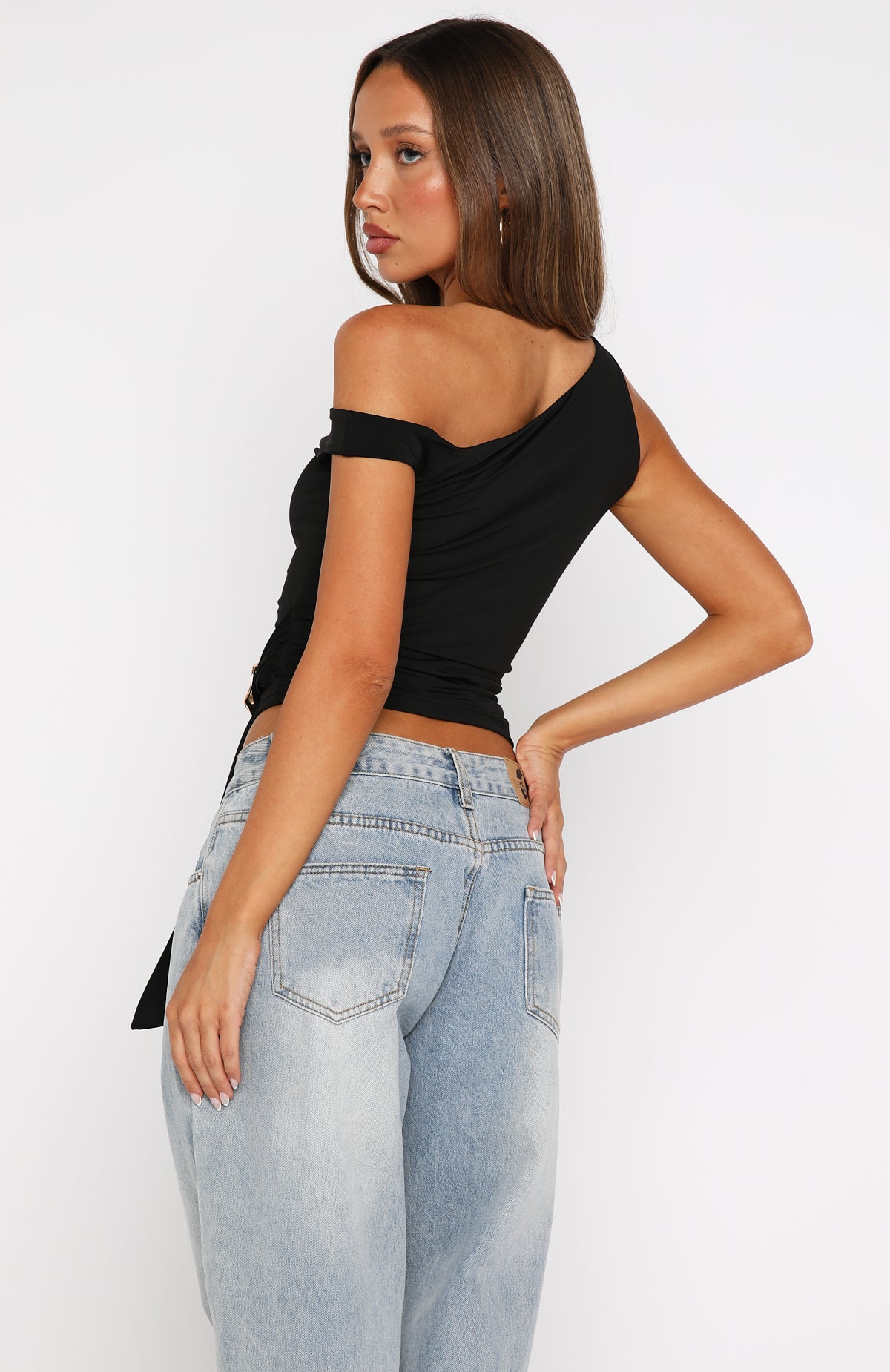 Stuck In A Dream Off Shoulder Top Black - Image 5