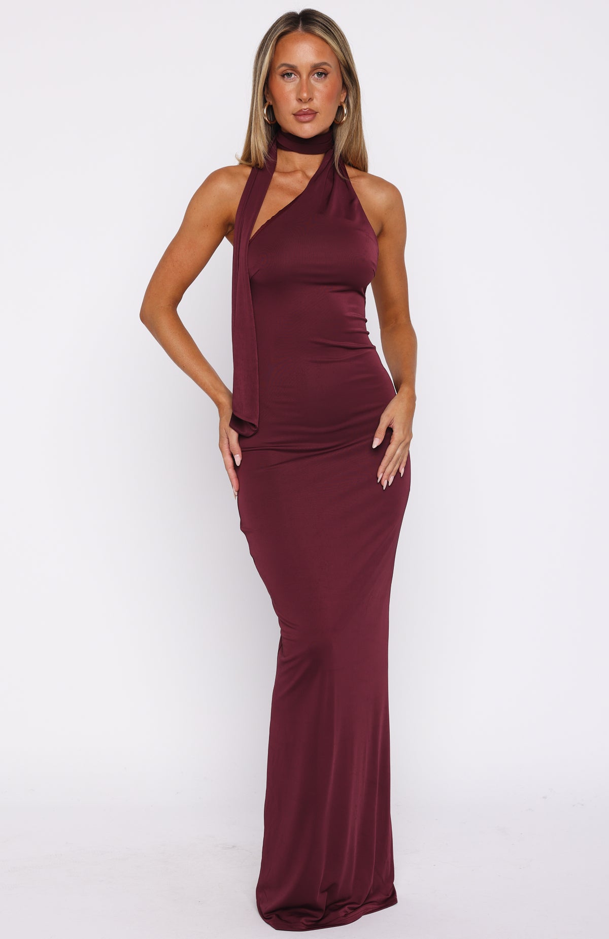 Sugar High Maxi Dress Burgundy - Image 3