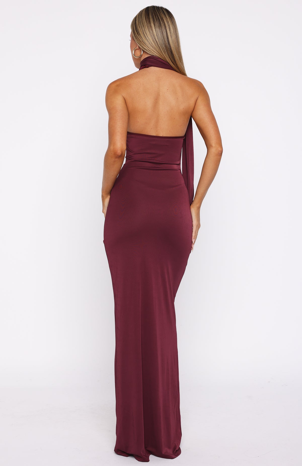Sugar High Maxi Dress Burgundy - Image 5
