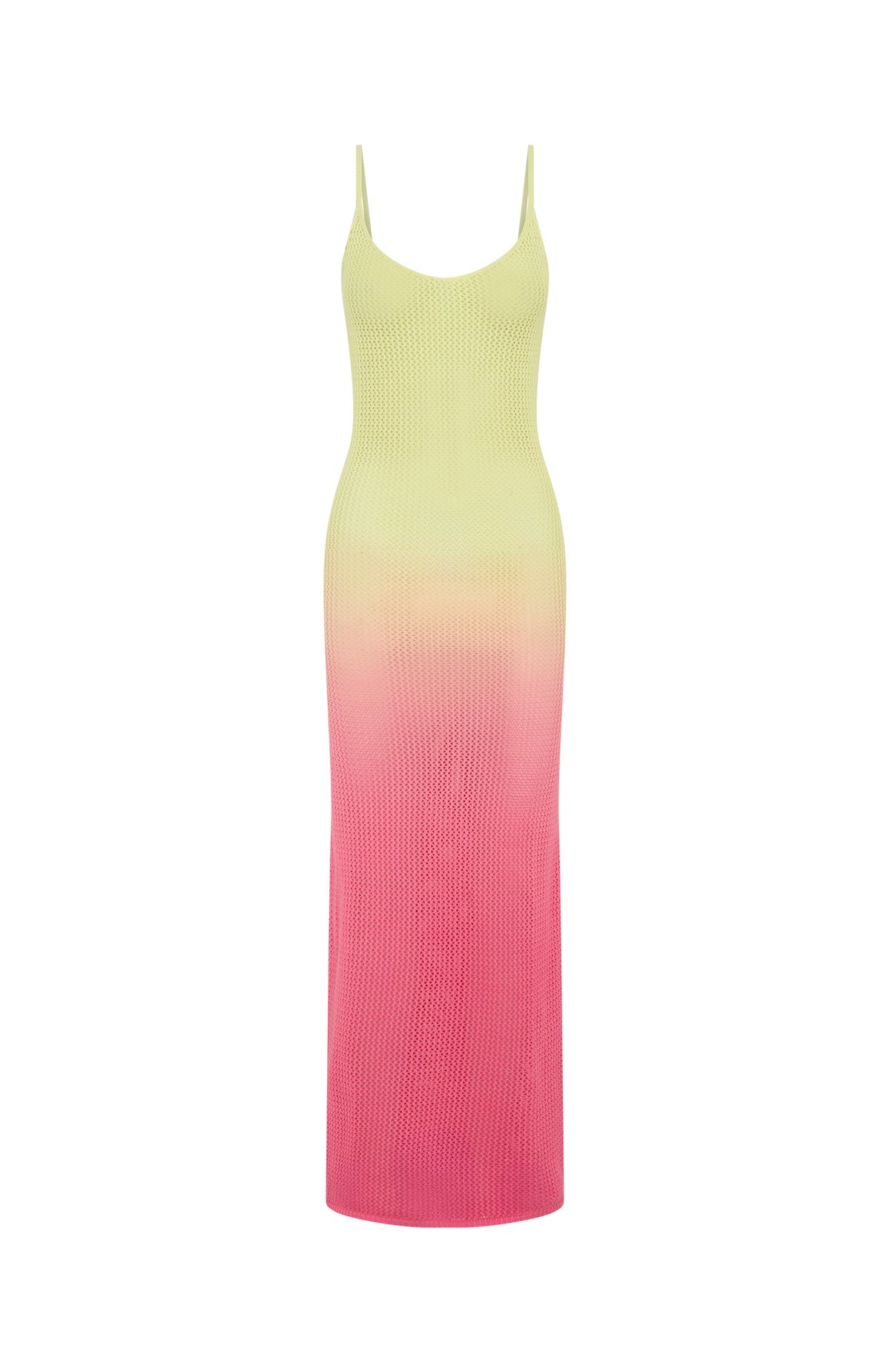 Sunshine Soul Crochet Maxi Dress Lemon/Pink Ombre - Image 7