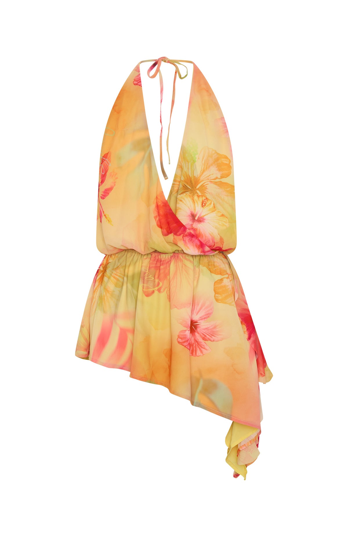 Time Of My Life Halter Mini Dress Tangerine Bloom - Image 7