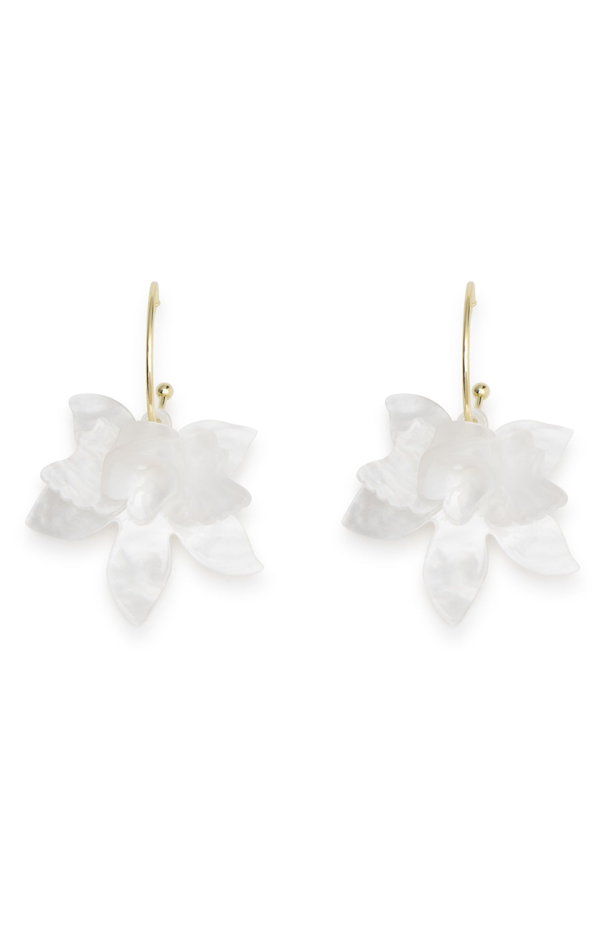 Vivian Earrings White/Gold - Image 2