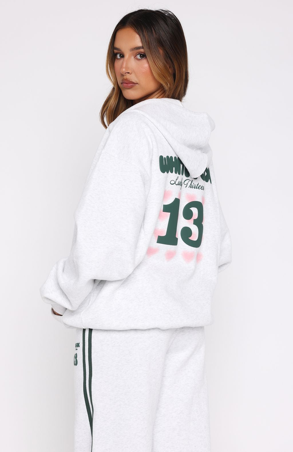 Lucky Thirteen Charise Zip Front Hoodie Grey Marle - Image 5