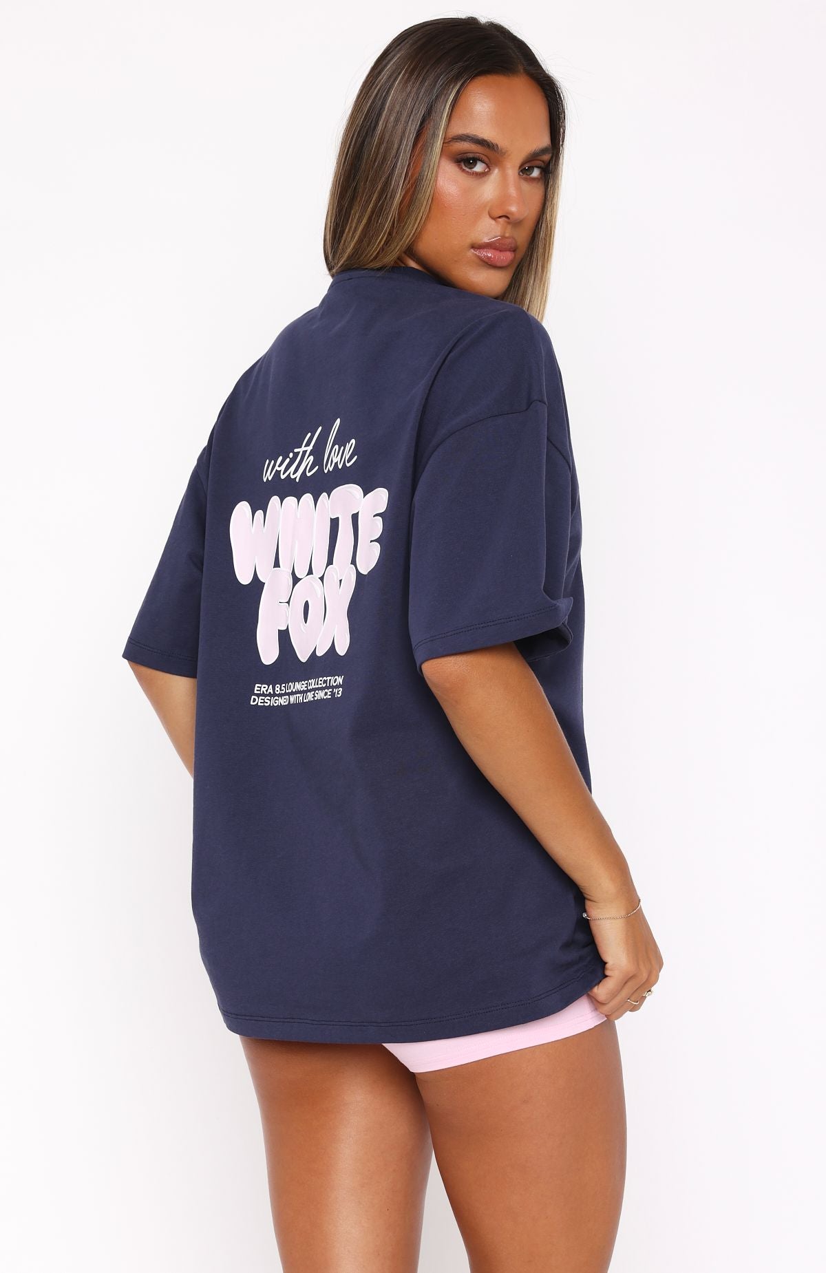 With Love Always Oversized Tee Navy - Image 4