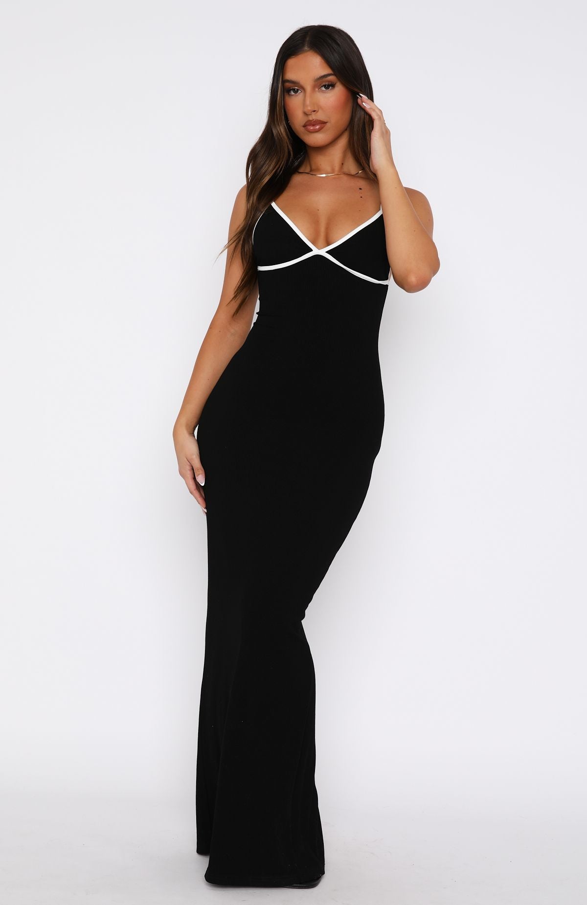 Life Like Mine Ribbed Maxi Dress Black - Image 2