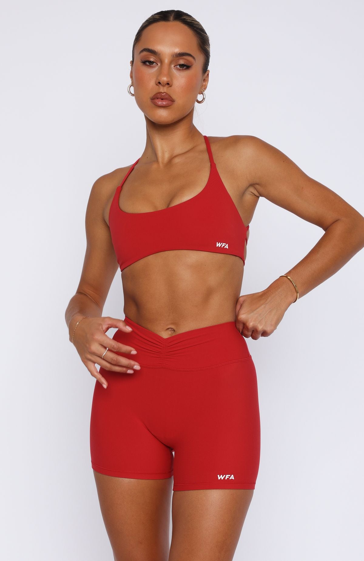 She's Healthy Sports Crop Cherry Red - Image 3