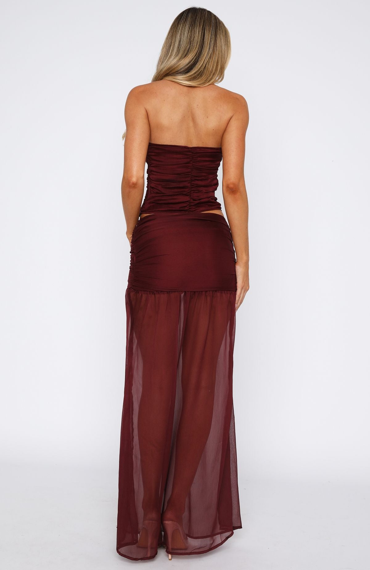 On Stage Maxi Skirt Burgundy - Image 4
