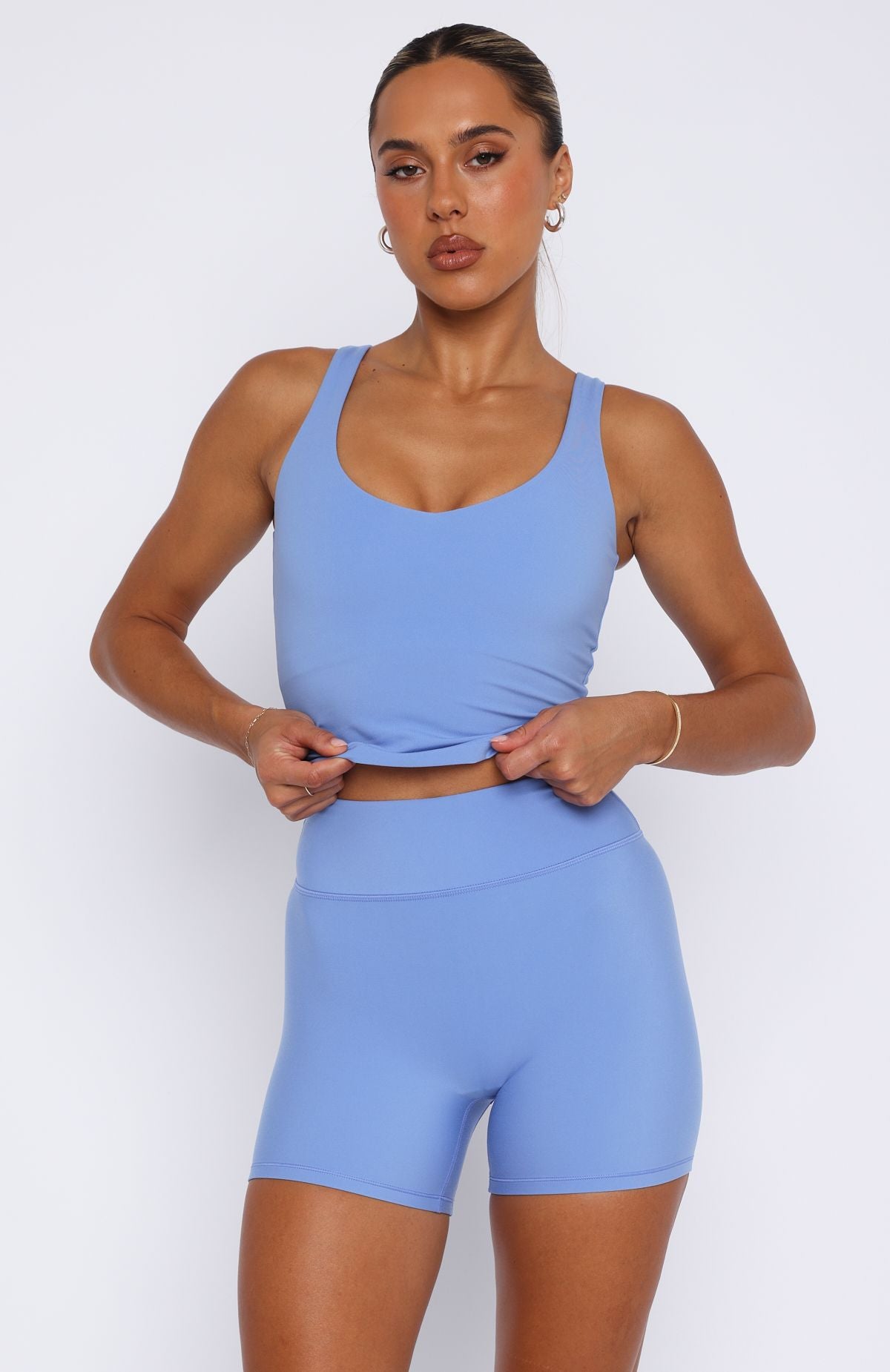 Keep Up High Waisted Shorts 4" Blueberry - Image 2