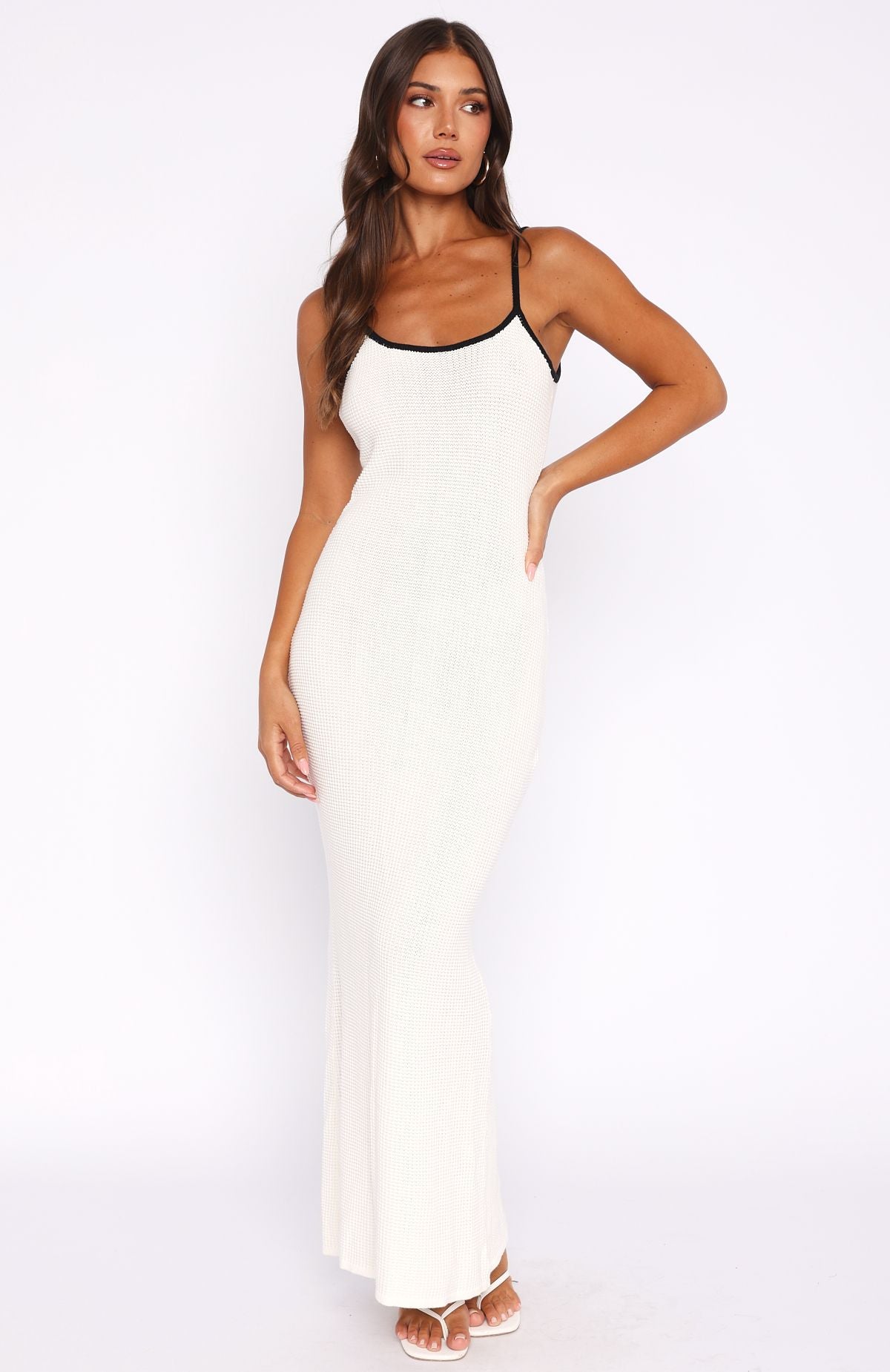 Came A Long Way Crochet Maxi Dress White - Image 2