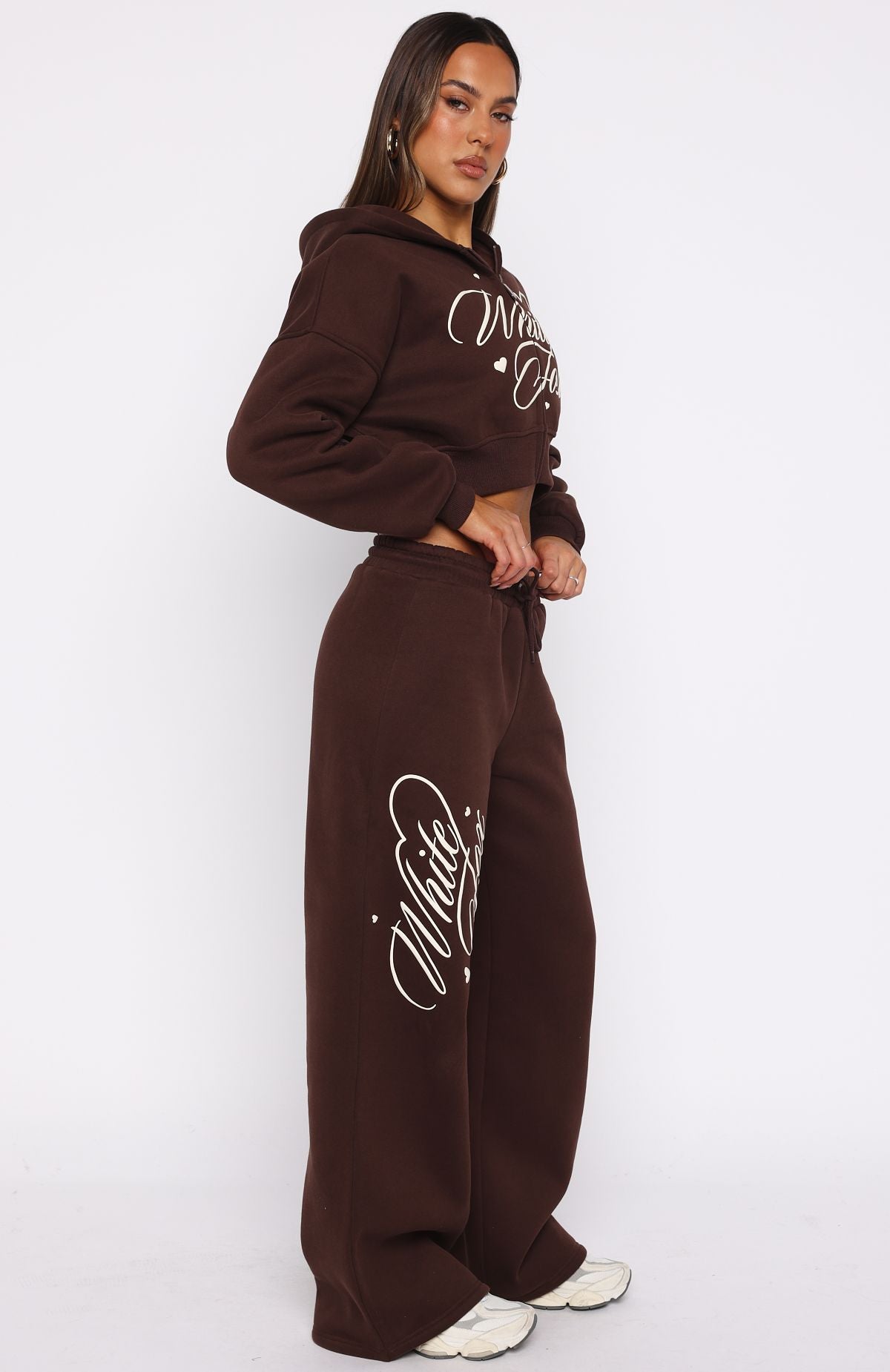 Love You Regardless Wide Leg Sweatpants Chocolate - Image 3